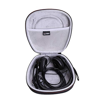 Headset Headphone Case Compatible with Logitech H390, H430, H570e, Zone 300, Zone 301 or JLab Go Work, JIAMQISHI, EAGLEND Headset, Black+Gray(Case Only) | Hard Carrying Travel Wired Headset Case for Logitech H390/H391/Zone 301/H111/H570e & JIAMQISHI/Poly