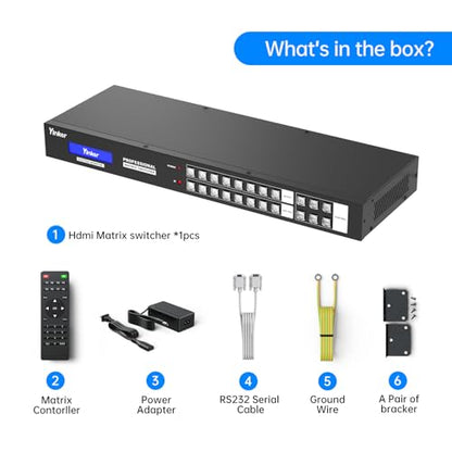 4x2 HDMI Video Wall Controller & 8x8 Seamless Matrix | Web GUI & App Control | Custom Splicing Modes (4x2, 2x4, 2x2, 1x8, etc.) | 4K@30Hz, EDID, HDCP, 3.5mm Audio Support | 6 Controls, Web GUI & IR | Custom Splicing | 4K@30Hz Downscale HDCP 1.4 EDID | Aud