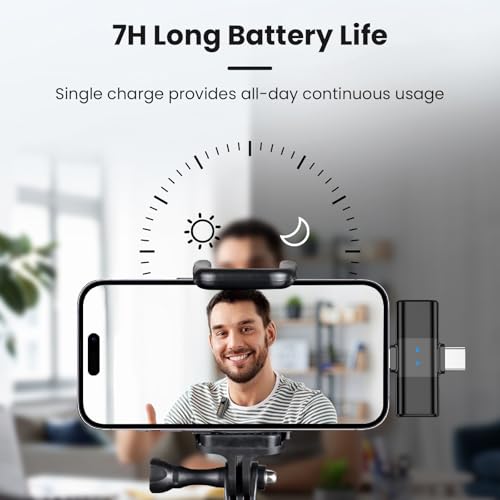Wireless Lavalier Microphone for iPhone, Noise Cancelling - color: Black, style: A2 (1TX+1RX)