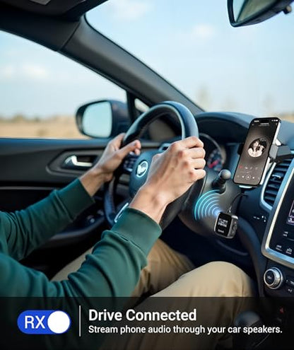 Syntech Airplane Bluetooth Transmitter 5.4 for 2 Headphones, HD Display | Bluetooth adapter with HD display, low latency, dual headphone pairing, 3.5mm AUX for planes, TV and car - color: Black