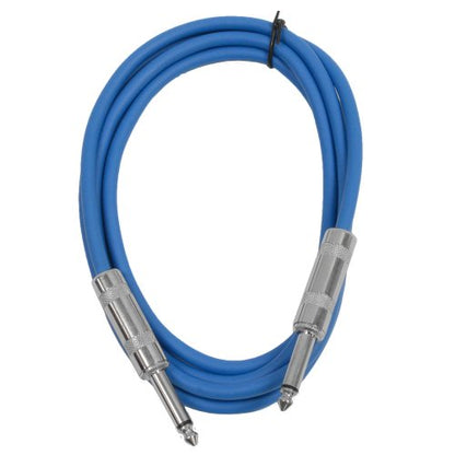 Seismic Audio SASTSX-6Blue-6PK 6-Feet TS 1/4-Inch Guitar, Instrument, or Patch Cable, Blue - color: Blue, size: 6 Foot