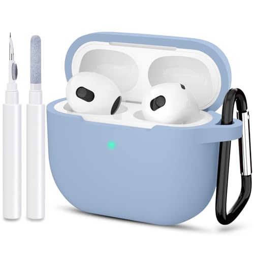 Compatible with AirPods 3 Case, Protective Silicone Cover for AirPods 3rd Generation Case 2021, Wireless Charging - Light Blue - color: B-Light Blue