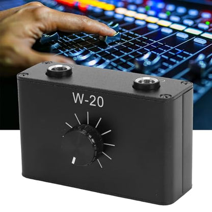 Zunate Line Volume Attenuator, 6.35mm 1/4 Inch Inline Audio Level Controller with Knob, Passive Signal Adjuster for Dynamic Microphones, Guitars, Keyboards, Studio Monitor Line Control