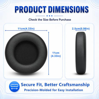 Replacement Ear Pads for AKG Audio K52 K72 K92 M220 K240 K241 K242 K271 K272 K340 K550 K551 K553 MKII MK2 Headphones, Protein Leather Earpads Cushions with Memory Foam, 1 Pair-Black - color: Black