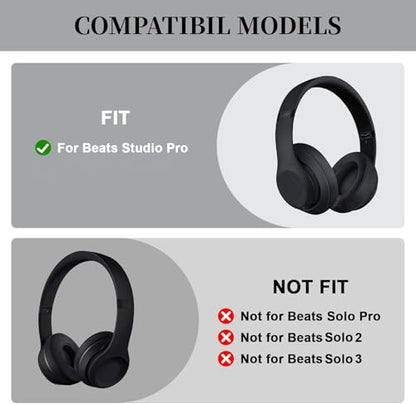 Replacement Studio Pro Headband Top Head Band Repair Parts Accessories Arch Band Compatible with Beats Studio Pro 2023(Model A2924) Headphones (Black) - color: Black