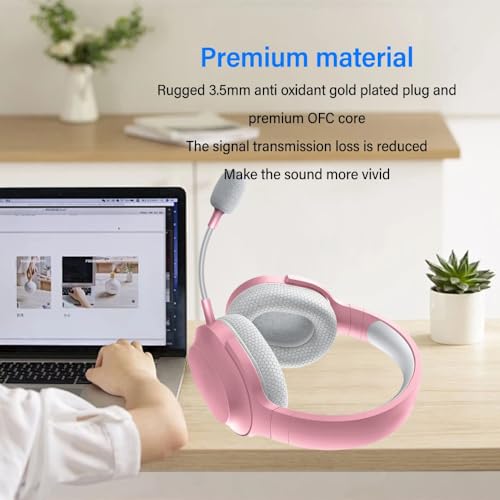 3.5mm Detachable Microphone Flexible Replacement Professional Boom Microphone for Barracuda X Gaming Headset(Pink) - color: Pink