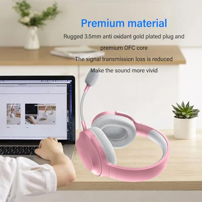 3.5mm Detachable Microphone Flexible Replacement Professional Boom Microphone for Barracuda X Gaming Headset(Pink) - color: Pink