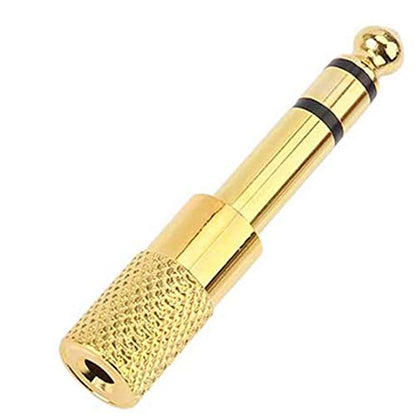 Quarter Inch Adapter, 6.35mm (1/4 Inch) Male to 3.5mm (1/8 Inch) Female Headphone Jack Plug, Gold 6 Pack, 517491