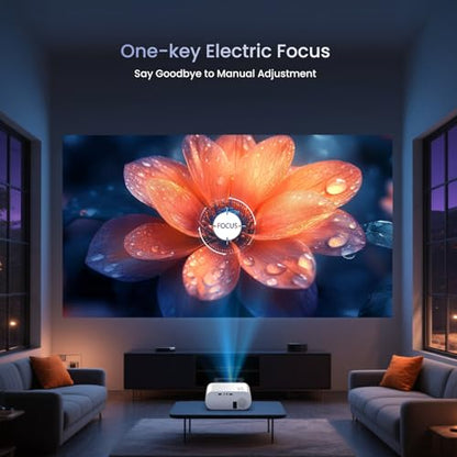 HOMPOW Native 1080P Projector, Mini Bluetooth Portable Movie Projector - style: No system