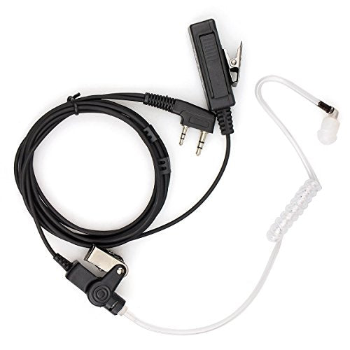 Retevis Walkie Talkie Earpiece with Mic, for Retevis RT22/RT21/H777/RT68 | Acoustic Tube, 2 Pin, Compatible with Pxton, Baofeng, Kenwood Walkie Talkies, Two Way Radio Headset with Big PTT Clip(1 Pack)