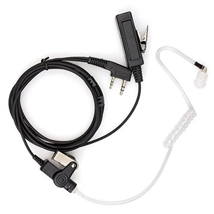Retevis Walkie Talkie Earpiece with Mic, for Retevis RT22/RT21/H777/RT68 | Acoustic Tube, 2 Pin, Compatible with Pxton, Baofeng, Kenwood Walkie Talkies, Two Way Radio Headset with Big PTT Clip(1 Pack)
