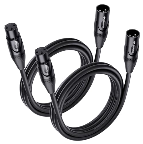 Cable Matters 2-Pack Premium XLR to XLR Cable, Microphone Cable, M-F, 6ft | Mic Cable, Male to Female, 21 AWG Oxygen-Free Copper (OFC), Black - size: 6 Feet