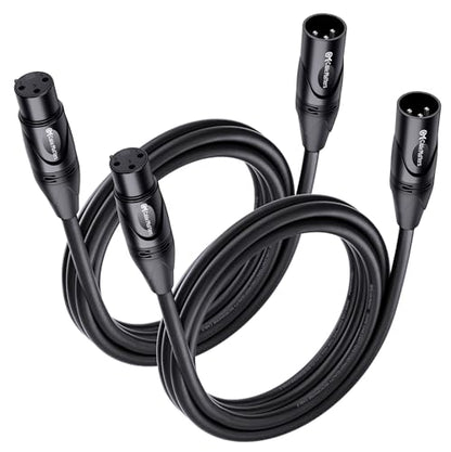 Cable Matters 2-Pack Premium XLR to XLR Cable, Microphone Cable, M-F, 6ft | Mic Cable, Male to Female, 21 AWG Oxygen-Free Copper (OFC), Black - size: 6 Feet