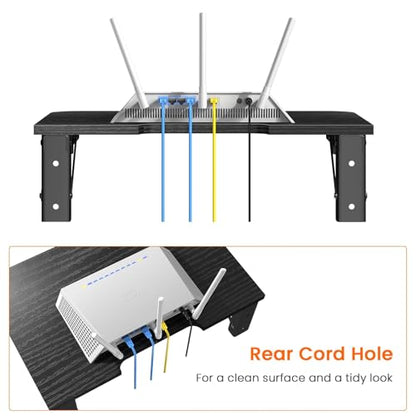 Homode Floating Entertainment Shelf, Folding Projector Shelf, Black - color: Balck