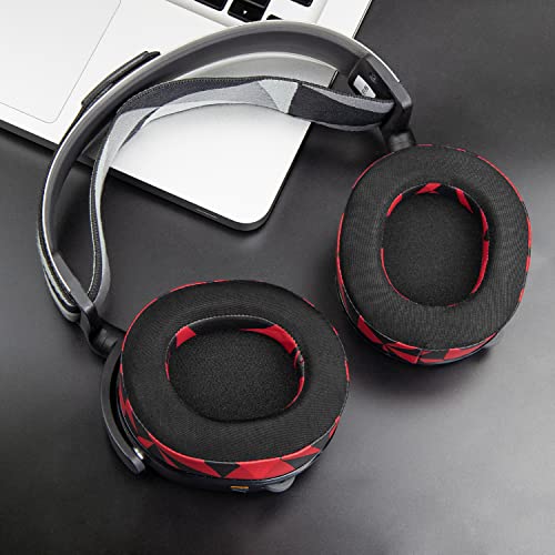 SOULWIT Earpads for SteelSeries Arctis 1/3/5/Arctis 7/7+/7P/7P+/7X/7X+/9/9X/Pro/Prime(Do Not Fit Any Arctis Nova) Headset, Cooling Gel Ear Pads Cushions with Ice Silk Fabric - Red Storm - color: Red Storm