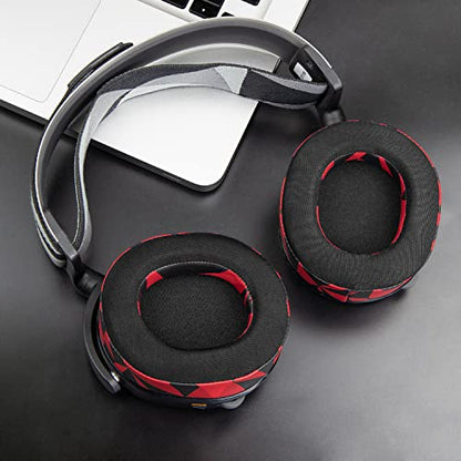 SOULWIT Earpads for SteelSeries Arctis 1/3/5/Arctis 7/7+/7P/7P+/7X/7X+/9/9X/Pro/Prime(Do Not Fit Any Arctis Nova) Headset, Cooling Gel Ear Pads Cushions with Ice Silk Fabric - Red Storm - color: Red Storm