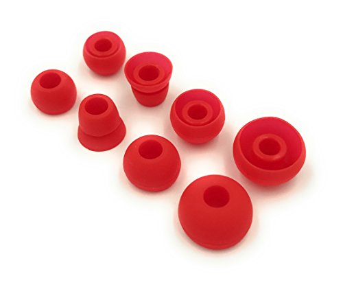 Red Replacement Earbud Tips for Beats Powerbeats3 Wireless Stereo Headphones - Small, Medium, Large, and Double Flange (Red) - color: Red