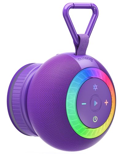 dbsono Bluetooth Shower Speaker, Removable Suction Cup, IPX7, Dark Purple