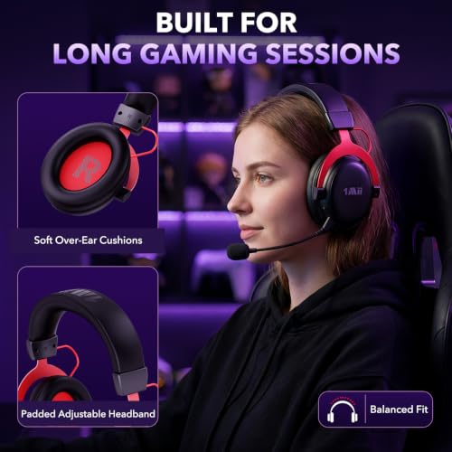 1Mii Aurisonic GX Wireless Gaming Headset for PC/PS5/PS4 with Charging Base