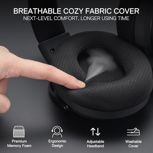Redragon H858 3-Mode Wireless Gaming Headset, 7.1 Surround Sound, 53 mm Drivers, Memory Foam Ear Pads, Detachable Noise-canceling Microphone, Over-Ear Headphones Works for Mobile, PC/PS5/NS - color: Gray