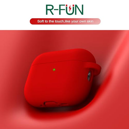for AirPods 2nd/1st Case Silicone Cover, Red | Compatible with Apple AirPods 2nd/1st (2019/2016) Generation with Keychain & Cleaner Kit, Wireless Charging Compatible - color: Red