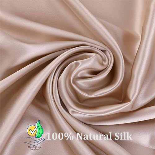 Cooling Ear Piercing Pillow with Hole for Cartilage Piercings, CNH Support - color: Light Brown Silk