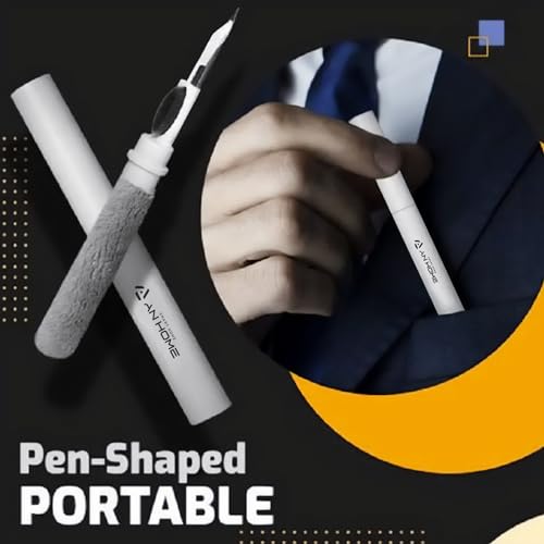 AnHome Airpod Cleaner Kit Cleaning Tool 3 in 1 for Airpods iPhone Earbud Case with Soft Brush Flocking Sponge Clean, Multi-Function Cleaners Pen Ear Bud Air Pod Pro Headphone Phone Speaker Earbuds