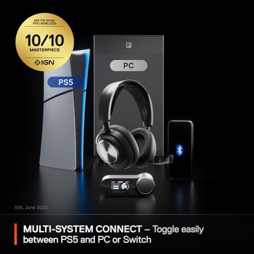 SteelSeries Arctis Nova Pro Wireless Multi-System Gaming Headset - Black - color: Black, style: PlayStation