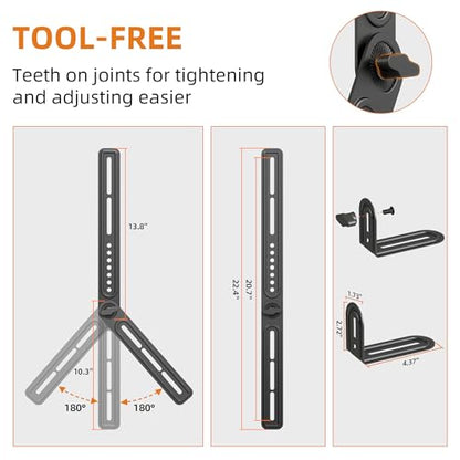XINLEI Universal Sound Bar Mounts with Detachable Long Extension Plates Fits Most 23 to 65 Inch TVs Soundbar TV Mount Bracket Above or Under TV, up to 22 lbs SBR303 - color: SBR303