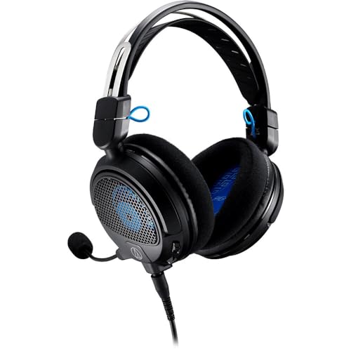 Audio-Technica Consumer ATH-GDL3 Open-Back Over-Ear Gaming Headset with Microphone Bundle with Headphone Accessories (Black)