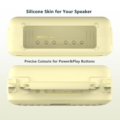 JCHPINE Silicone Cover Case for Bose SoundLink Plus Portable Speaker | Protective Soft Silicone Case with Carrying Handle and Shoulder Strap (Citrus Yellow) - color: Citrus Yellow Case