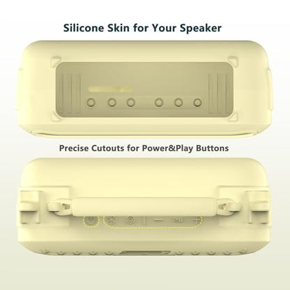 JCHPINE Silicone Cover Case for Bose SoundLink Plus Portable Speaker | Protective Soft Silicone Case with Carrying Handle and Shoulder Strap (Citrus Yellow) - color: Citrus Yellow Case