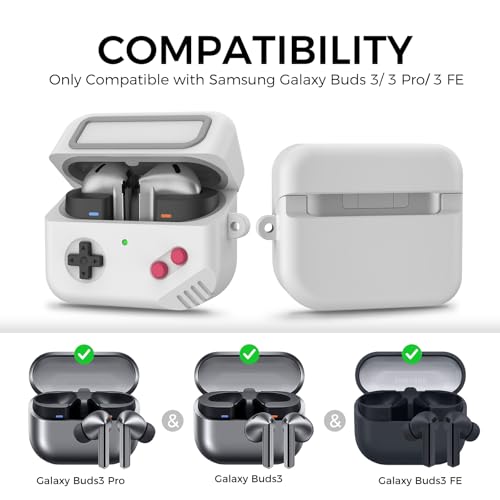 TRONWIN Galaxy Buds Pro 3 Case - 2024 Silicone Game Design for Samsung Galaxy Buds 3 pro/Buds 3 Pro/Buds 3 FE Case Cover for Men/Women Gamer (Light Grey) - color: Light Grey