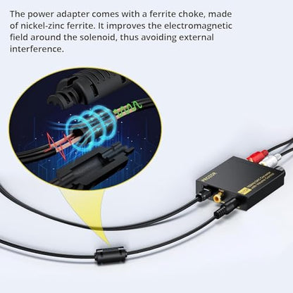 PROZOR DAC Converter 192Khz Digital to Analog Audio Support 5.1CH DTS | Dolly-AC3 Decoder with Volume Control Coaxial SPDIF Toslink Optical to RCA Adapter for HDTV DVD PS3 Home Cinema System