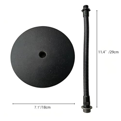 Heavy-Duty Round Weighted Base Desktop Microphone Stand with Flexible Gooseneck & 3/8" to 5/8" Adapter for Podcast, Studio, Classroom, Church (7.1" Base, Black)