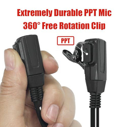 Covert Acoustic Tube Walkie Talkie Earpiece with MIC | Compatible with Baofeng uv82,Retevis RT22,Kenwood Pxton PX-888S Two Way Radio (10 Pack)