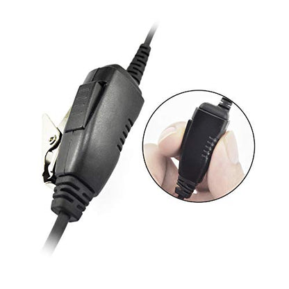 PROMAXPOWER 1-Wire FBI Style Clear Acoustic Tube Earpiece with PTT Button Mic Compatible with Motorola Two-Way Radios XPR3000, XPR3300e, XPR3500, XPR3500e, DEP550, MTP3100 - size: 1-Pack