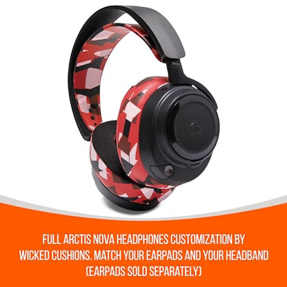 WC HeadbandZ Arctis Nova - Upgraded Silicone Headband for Arctis Nova Headsets by Wicked Cushions - Enhanced Flexibility, Comfort, and Style with Matching Earpad Designs | Red Prism - color: Red Prism