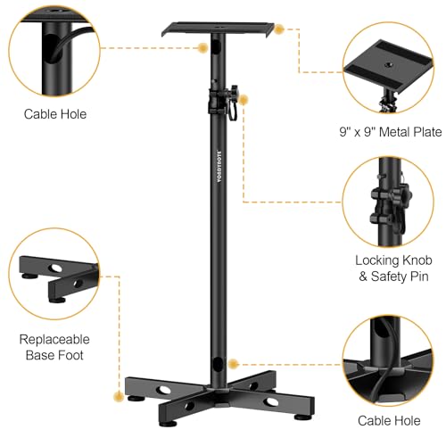 Vondynote Studio Monitor Stands Speaker Stands Pair with Cable Management