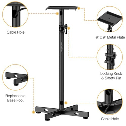 Vondynote Studio Monitor Stands Speaker Stands Pair with Cable Management