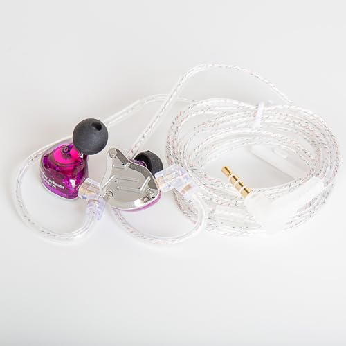 KZ ZS10 PRO in Ear Monitor Headphones, 4BA+1DD 5 Hybrid Driver Gaming Earbuds Wired Earphones, HiFi Clarity Sound Immersive Bass IEMs for Gaming Musicians Singers Audiophile (Purple with Microphone) - color: Purple, style: with mic