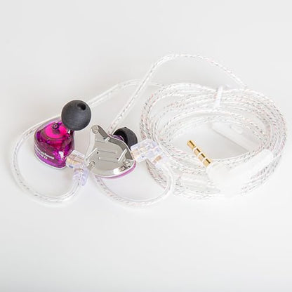 KZ ZS10 PRO in Ear Monitor Headphones, 4BA+1DD 5 Hybrid Driver Gaming Earbuds Wired Earphones, HiFi Clarity Sound Immersive Bass IEMs for Gaming Musicians Singers Audiophile (Purple with Microphone) - color: Purple, style: with mic
