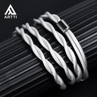 ARTTI A9 Earphone Cable 2.5/3.5/4.4mm 3in1 Plug 2 Cores 756 Strands Silver-Plated 7N OCC Copper Upgrade Cable, DQC/MMCX Plug (MMCX Bend) - size: MMCX BEND