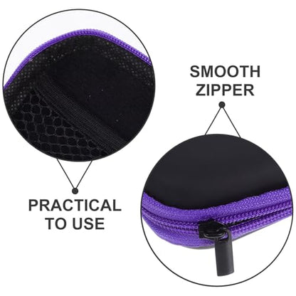 Sewroro Mini EVA Headphone Case, Portable Travel Earphone Pouch, Earbud Storage Box, USB Cable Holder, 2.95 x 2.95 x 0.98 Inches (Purple) - color: Purple