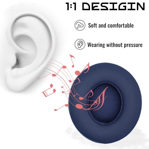 Headphone Replacement Ear Pad Cover Compatible with Beats by Dre Solo3 Solo2 Wired Wireless Headphones Protein Leather Memory Foam Headphone Cushion Ear Muffs-Titanium Color - color: titanium color