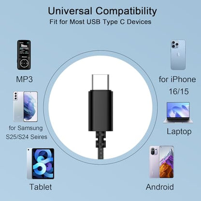 USB C Headphone Wired Earbuds for Samsung S26 S25 Ultra S24 A16 A17 | in-Ear Earbuds Wired Noise Isolating With Microphone for iPhone 17 16 Pro Max/iPad 11 A16/Pixel/Android Small Ear Kids - color: Red