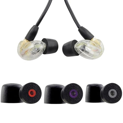 Replacement Memory Foam Ear Tips for Shure SE215 PRO SE215, SML | Compatible with Shure SE112 SE315 SE425 SE535 SE846 Aonic4 Aonic5 Earphones, Ultimate Comfort, 3 Pairs (Black) - size: SML
