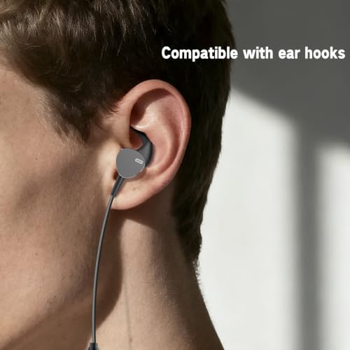 Type C Wired Headphones Deep Bass Earbuds with Noise Cancelling,Magnetic | In-Ear Wired Earphones USB C Headset with Microphone,Stereo Heavy bass ear bud with Sport Ear Hooks,Magnetic Anti-Tangle