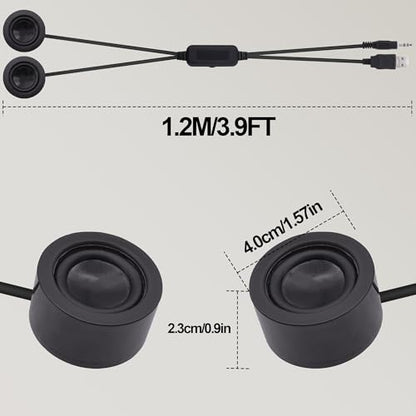 USB Mini Computer Speakers for Desktop Laptop Small PC Speakers | 1.2M,Volume Control Adjustment,with USB-Powered/3.5mm TRS Stereo Jack,for MP3 Phone