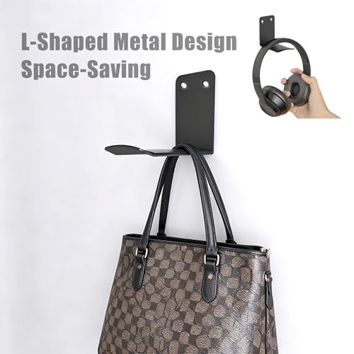 Heavyrain 2PCS Under Desk Headphone Hanger | Storage Hook Metal Desk Edge Hook Hanger with Clamp-On Design (Medium) - size: Medium